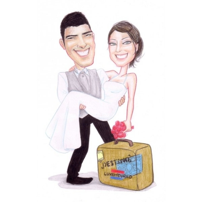 Caricatura Impressa para Casamento Consolação - Caricatura em Caneca de Porcelana para Casamento