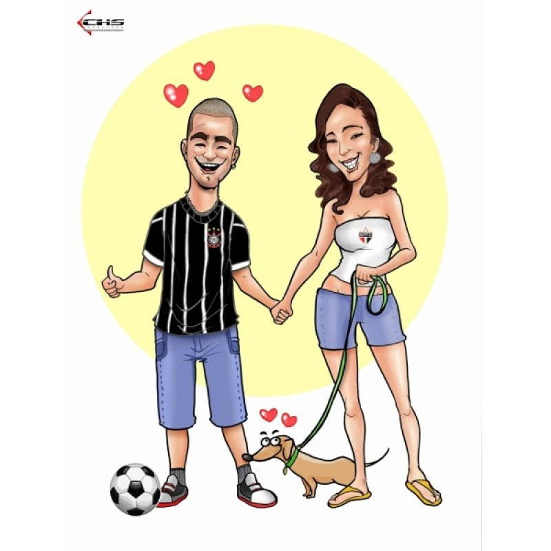 Caricaturas Impressas para Casamentos Cambuci - Caricatura para Casamento