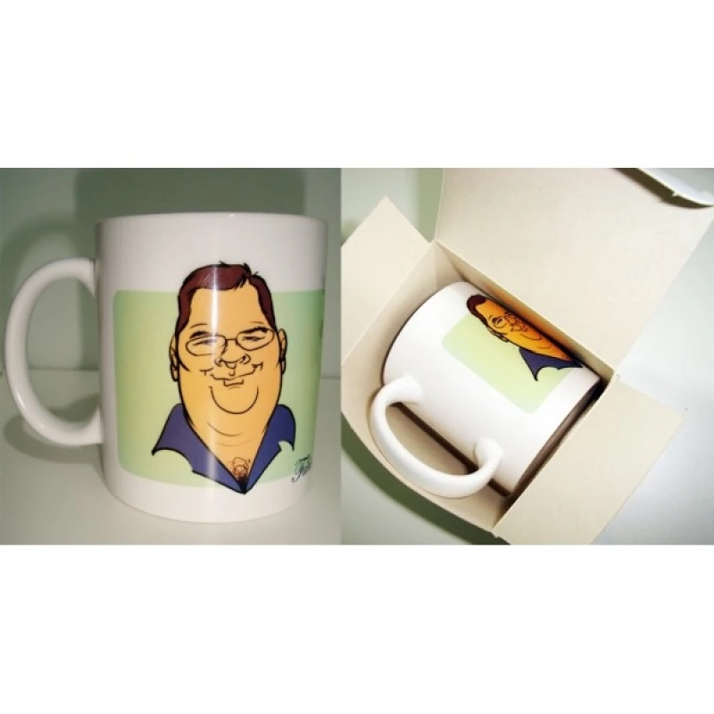 caricatura em caneca