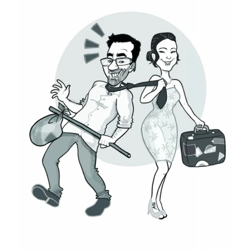 caricatura para festa de casamento